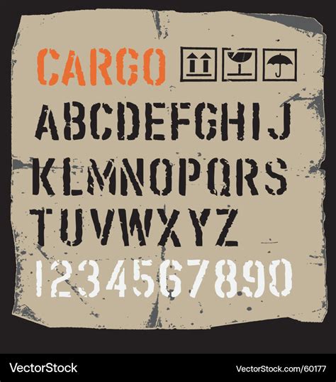 Cargo Font Royalty Free Vector Image Vectorstock
