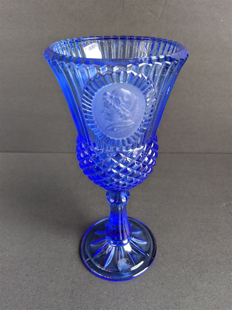 Vintage Avon Martha Washington Blue Glass Goblet Etsy Vintage Avon Crystal Glassware
