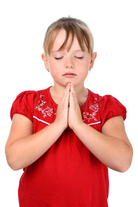 Little Sweet White Angel Praying Stock Image Image Of