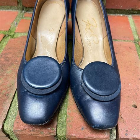 60s Vintage Navy Blue Leather Pumps Size 65b Pumps Foot Saver Cupid Etsy