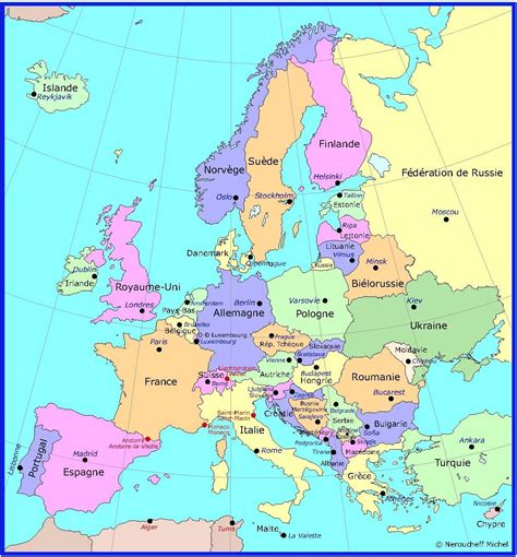 Carte Deurope Avec Les Capitales