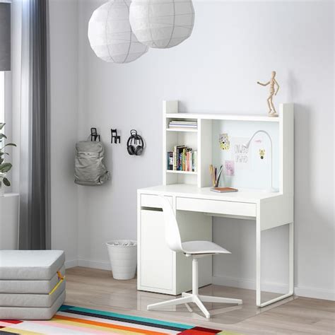 Because when you love the desk you have, being stuck behind it all day isn't such a bad thing. MICKE white, Desk, 105x50 cm. Get it today! - IKEA