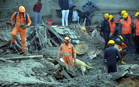 Gurugram Building Collapse Over Five Trapped Ndrf Conducting Rescue