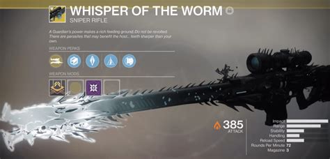Whisper Of The Worm Carry Buy Destiny Exotic Sniper Rifle Weapon