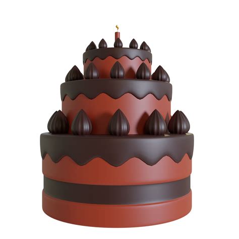3d Birthday Cake With Candles And Decorations Chocolate Cake Design