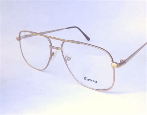 mens eyeglassesgold metal aviator eyewear vintage 80s