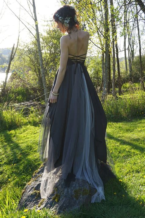 Sale Moth Gown Black Wedding Dress Witch Mystical Whimsical Etsy Black Wedding Dresses