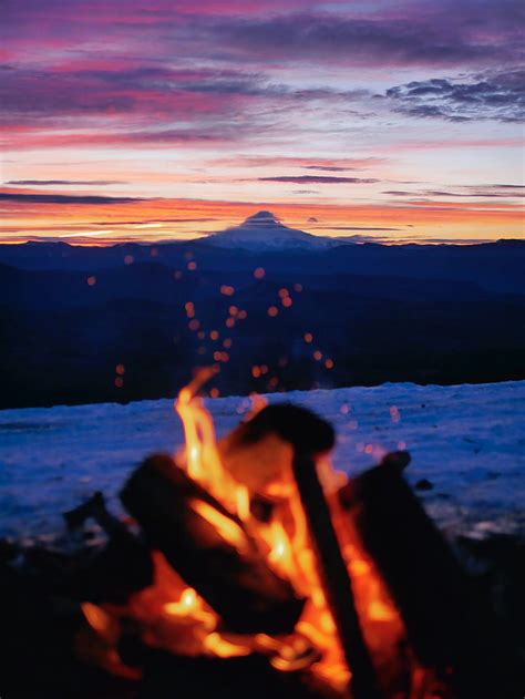 4k Free Download Bonfire Nature Mountains Dusk Landscape Hd