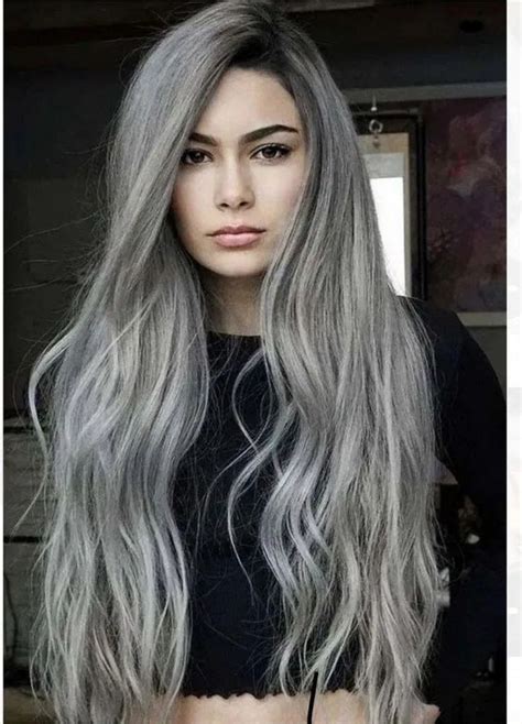 24 Cute Gray Hair Silver And White Highlights For Beautiful Teenage Girls 25~