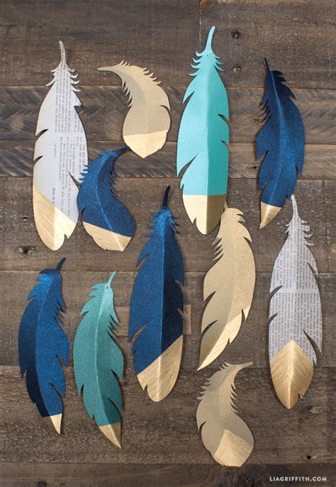Gold Tipped Paper Feathers Lia Griffith