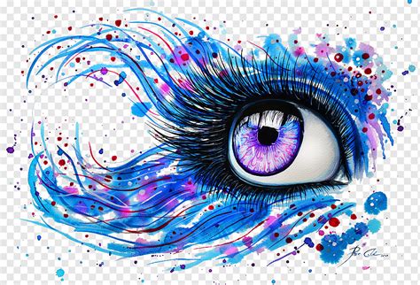 Purple Eye Watercolor Painting Abstract Art Drawing Eye In My Eyes