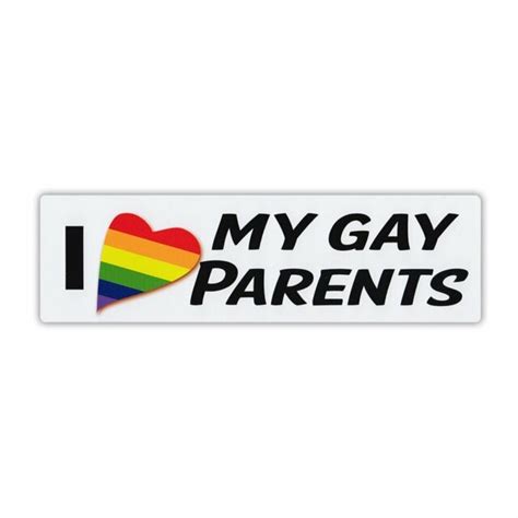 Sticker Bumper Sticker I Love My Gay Parents Lgbtq Rainbow Heart 10