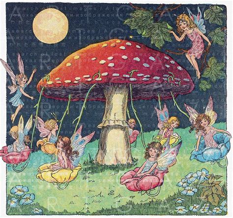 Fairy Carousel Vintage Illustration Fairy Digital Art Printable