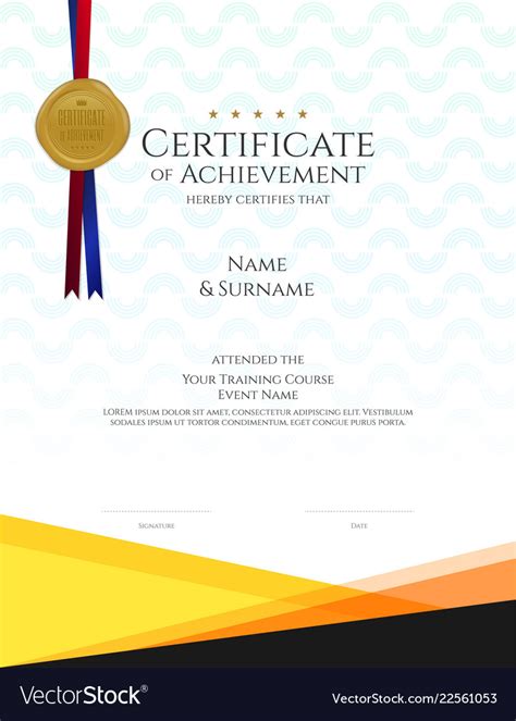 Modern Certificate Template With Elegant Border Vector Image
