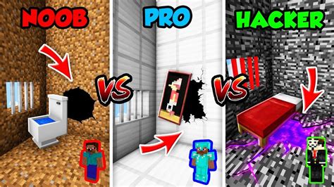 Minecraft Noob Vs Pro Vs Hacker Secret Escape Route In Minecraft