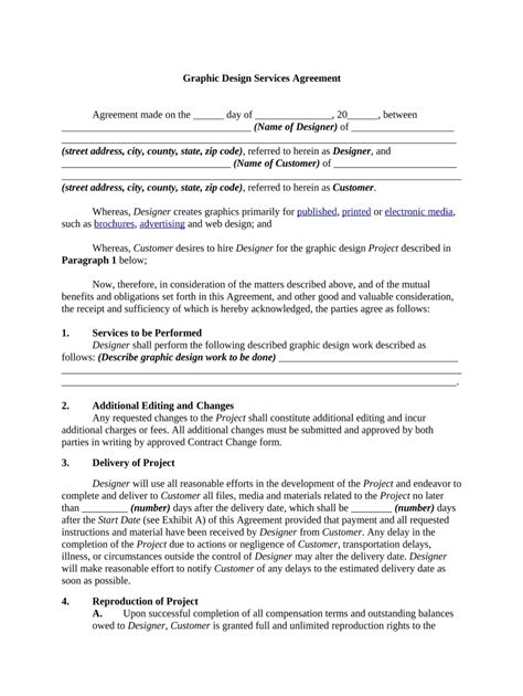 Simple Graphic Design Contract Template Fill Out And Sign Online Dochub