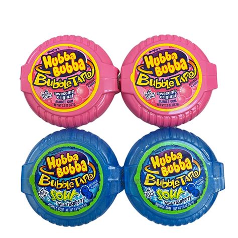 buy hubba bubba original bubble tape and sour blue raspberry bundle 6 feet of gum each 2