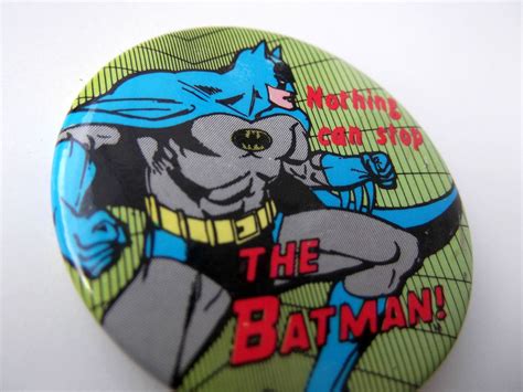 Vintage Batman Pin Button Nothing Can Stop The Bat Man 1989 Etsy