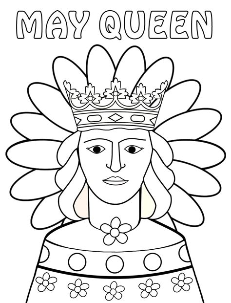 With animal valentine's day coloring pages, you can also have fun by having your kids draw their favorite animals. May Queen Colouring Page | Rooftop Post Printables