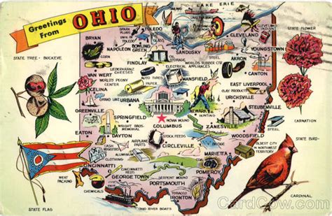 Ohio Tourist Map Scenic Oh