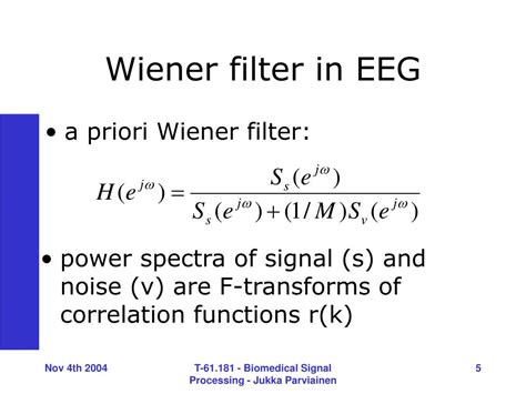Ppt Wiener Filtering And Basis Functions Powerpoint Presentation Id