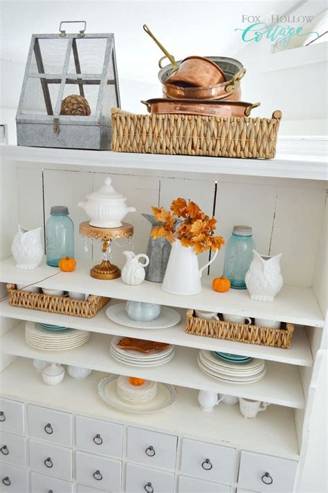 Autumn Apothecary Open Cabinet Shelf Decorating Ideas