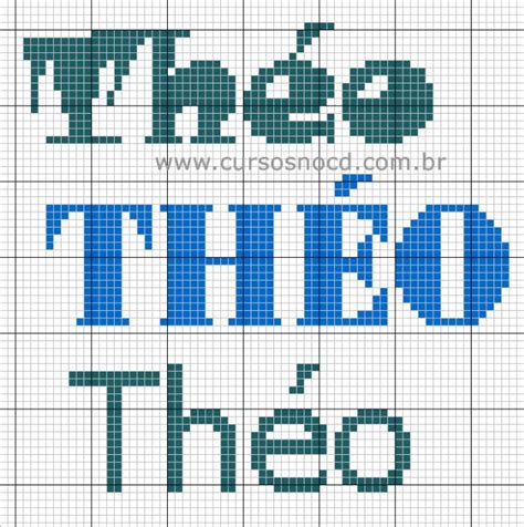 ARTESANATO Gráfico grátis em ponto cruz com o nome Théo
