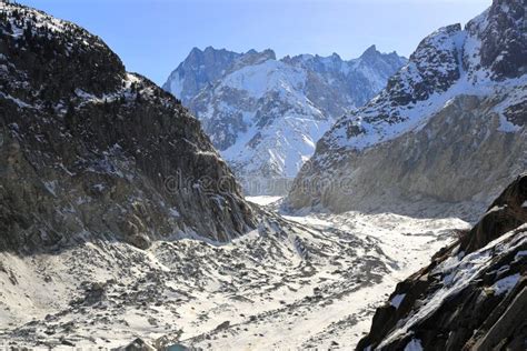 The Mer De Glace Sea Of Ice Is A Valley Glacier Mont Blanc Massif