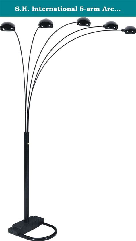 5 arm arch floor lamp with dimmer, 85h. S.H. International 5-arm Arch Floor Lamp 84"H - Black ...