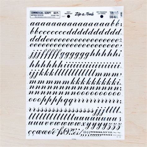 Commercial Script 60pt Letraset Rub On Letters Transfers Dry Transfer