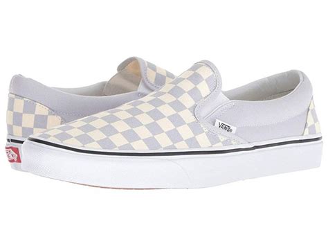 Vans Classic Slip On Skate Shoes Checkerboard Gray Dawntrue White In