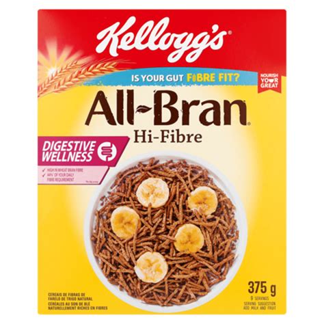 Cfs Home Kelloggs All Bran High Fibre Bran Cereal Pack 375g