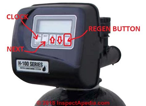 Locate the clear circular window on top of the softener valve. Water Softener Manual Regeneration Control: How to cause ...