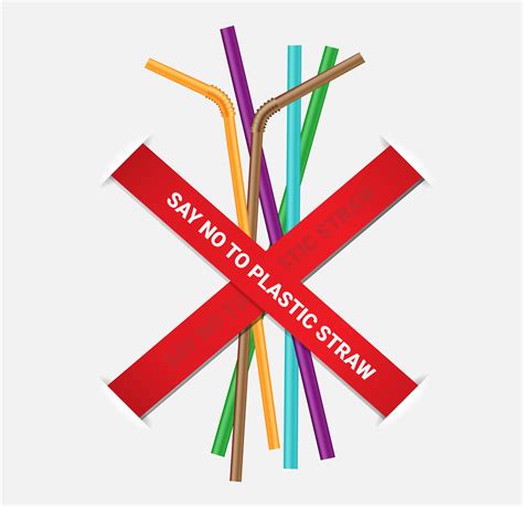 Say No To Straw Poster Say No To Plastic Free Anti Plastic Straw Ban