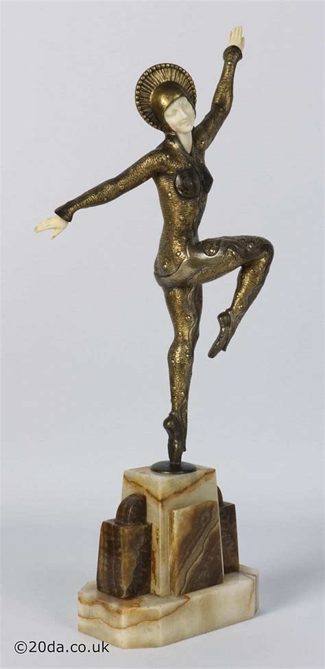 H Molins 1925 Art Deco Bronze And Ivory Statue 20th Century