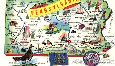 Pennsylvania Tourist Map Scenic Pa