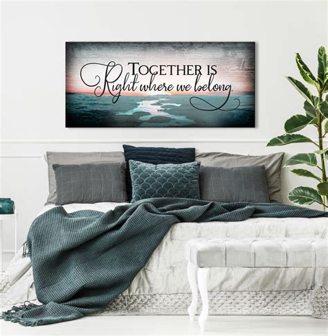 Couples Wall Art Together Is Right Where We Belong Wood Frame Ready