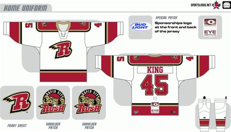 Rapid City Rush Home Uniform Central Hockey League Cehl Chris