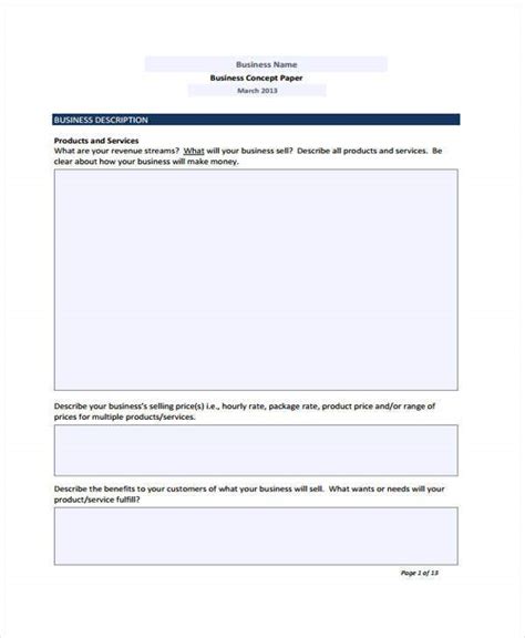 The cover sheet is required by the department). business concept paper template - Matah