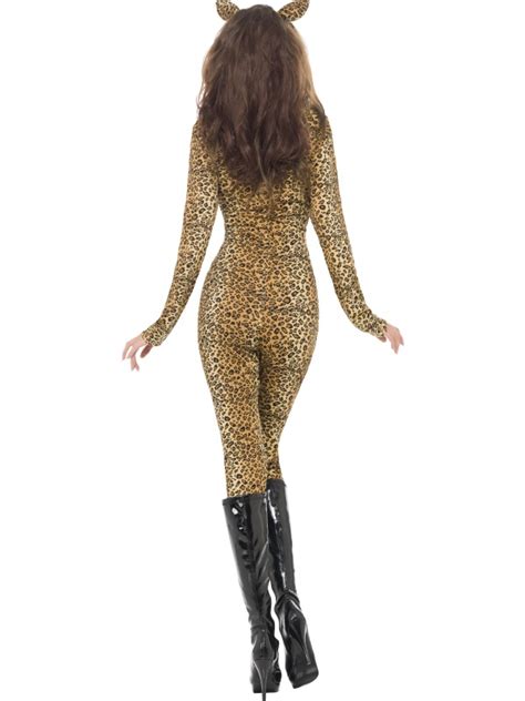 Ladies Sexy Animal Leopard Whiplash Catsuit Adult Fancy Dress Hen Night