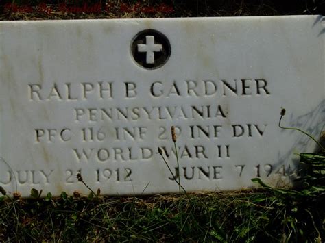 116th Infantry Regiment Roll Of Honor Pfc Ralph Brame Gardner