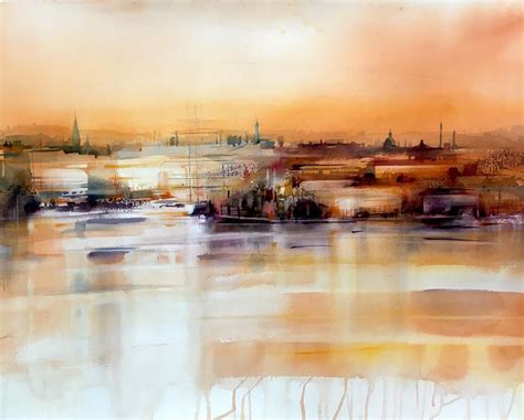 Ethereal Watercolor Paintings Capture Stockholms Colorful Energy Watercolor Paintings