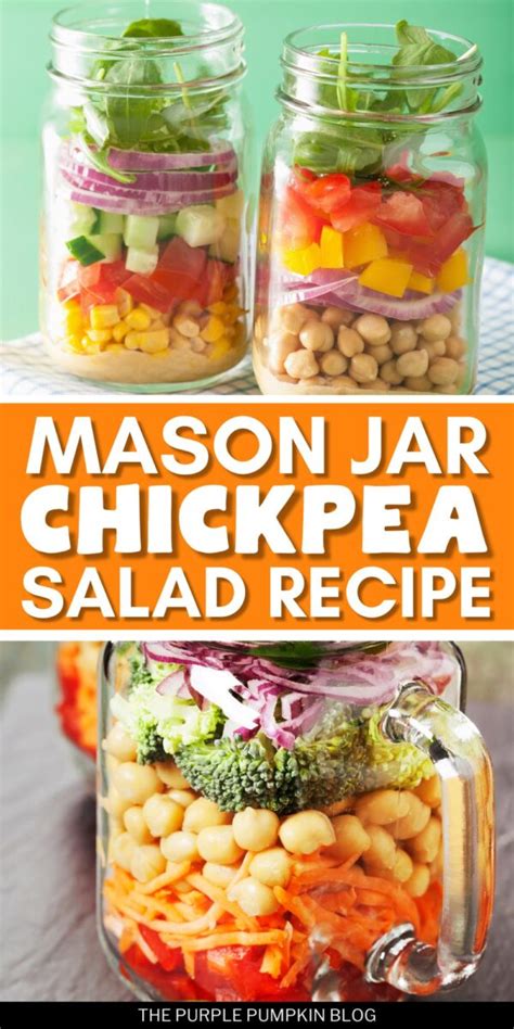 Easy Mason Jar Chickpea Salad With Homemade Dressing