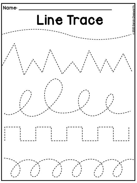 Line Tracing Worksheets Preschool