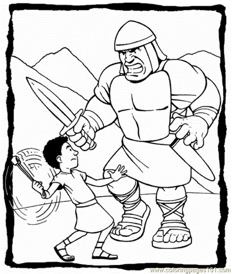 David And Goliath 3 Coloring Page - Free Religions Coloring Pages