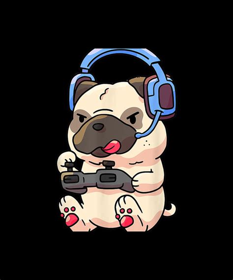 Gamer Pug Gaming Pugs Video Game Digital Art By Tinh Tran Le Thanh Pixels