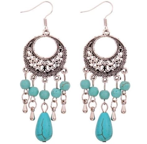 Turquoise Chandelier Earrings By 970Craftz On Etsy
