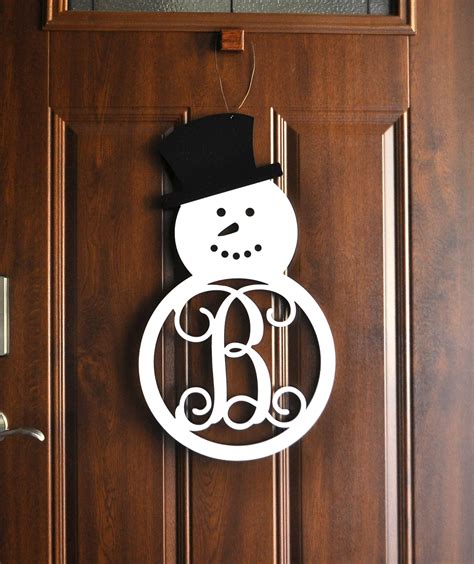 Winter Snowman Monogram Door Hanger Brett Morrison Custom Cnc Woodworking