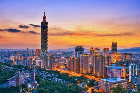Taipei In Sunset Affordable Wall Mural Photowall