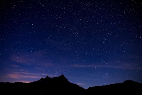 Starry Sky Over Mountainous Terrain · Free Stock Photo